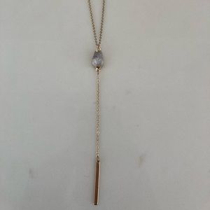 Lavender Crystal Lariat Necklace